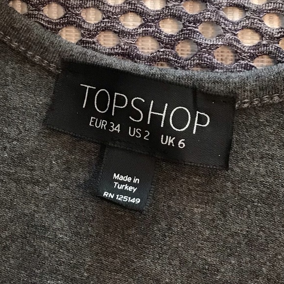 Topshop Gray Fishnet Overlay Dress - Picture 4 of 5